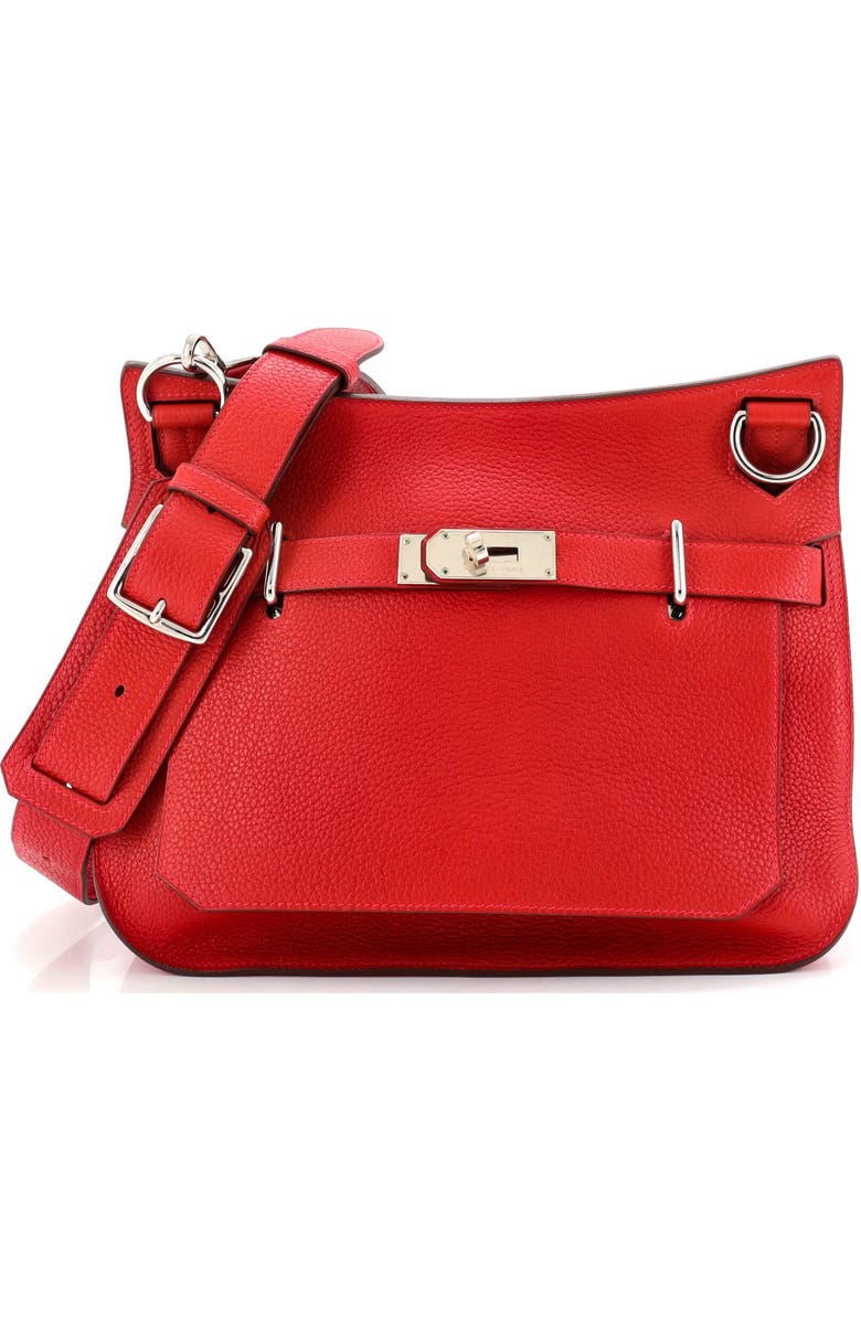 Pre-Owned Hermes Jypsiere Bag Clemence 31, Main, color, Rouge Casaque