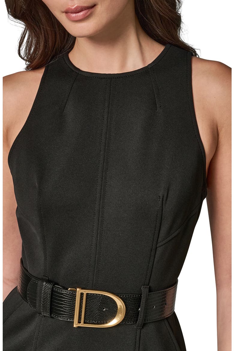 Sleeveless Belted Sheath Dress, Alternate, color, BLACK