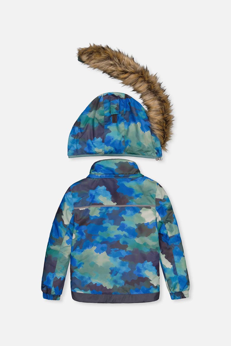 Play Camouflage Jacket & Reinforced Pants Two Piece Snowsuit, Alternate, color, Blue Camouflage