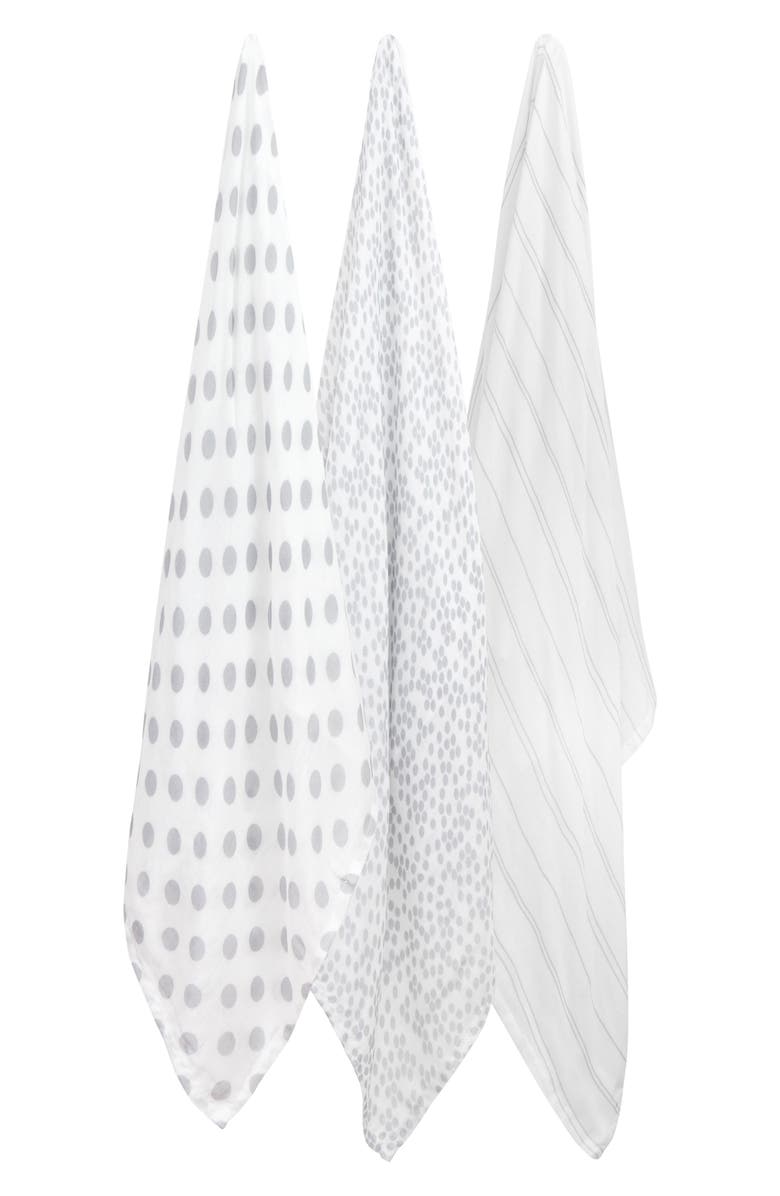 Little Giraffe Assorted 3-Pack Muslin Blankets, Main, color,