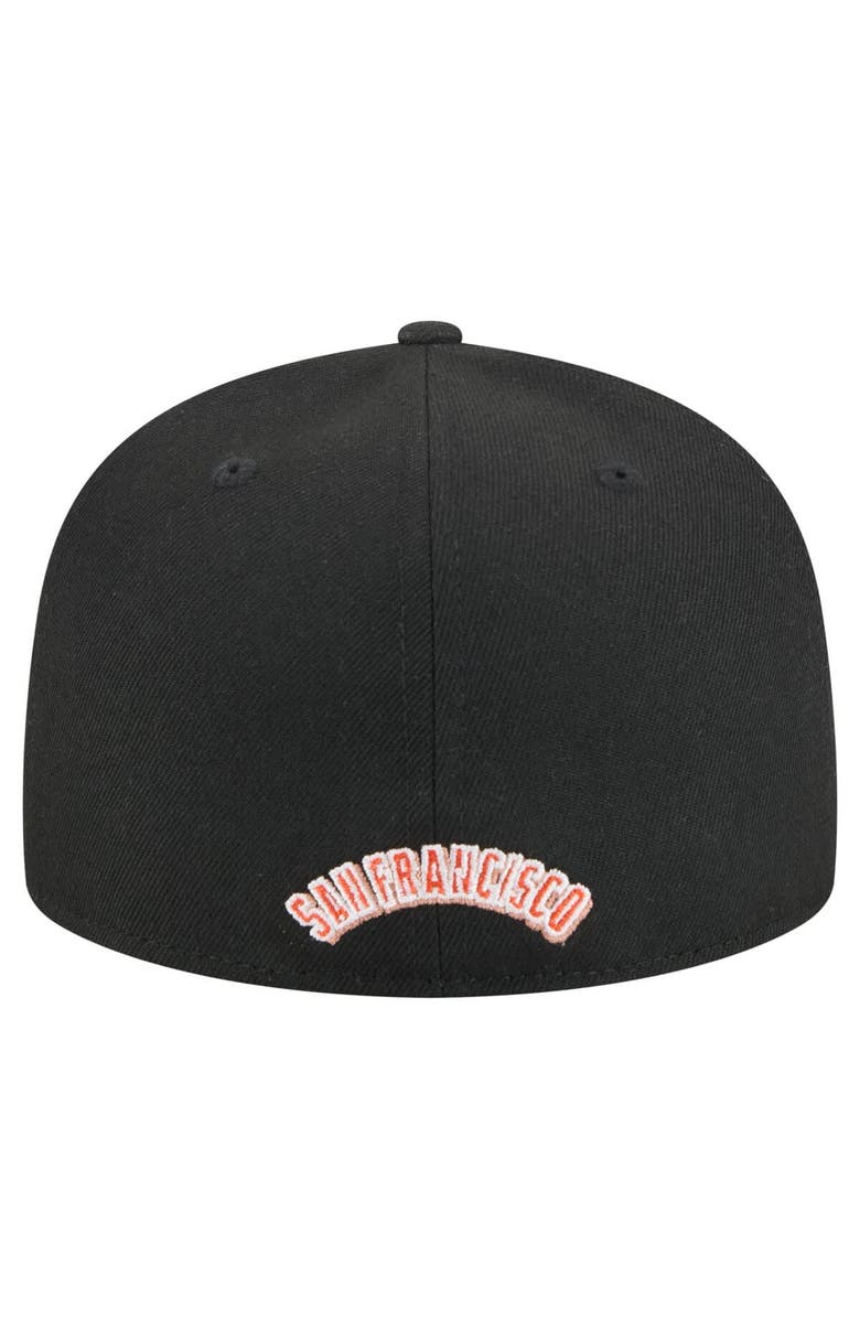 New Era Men's New Era Black San Francisco Giants Overlap 59FIFTY Fitted Hat, Alternate, color, Black