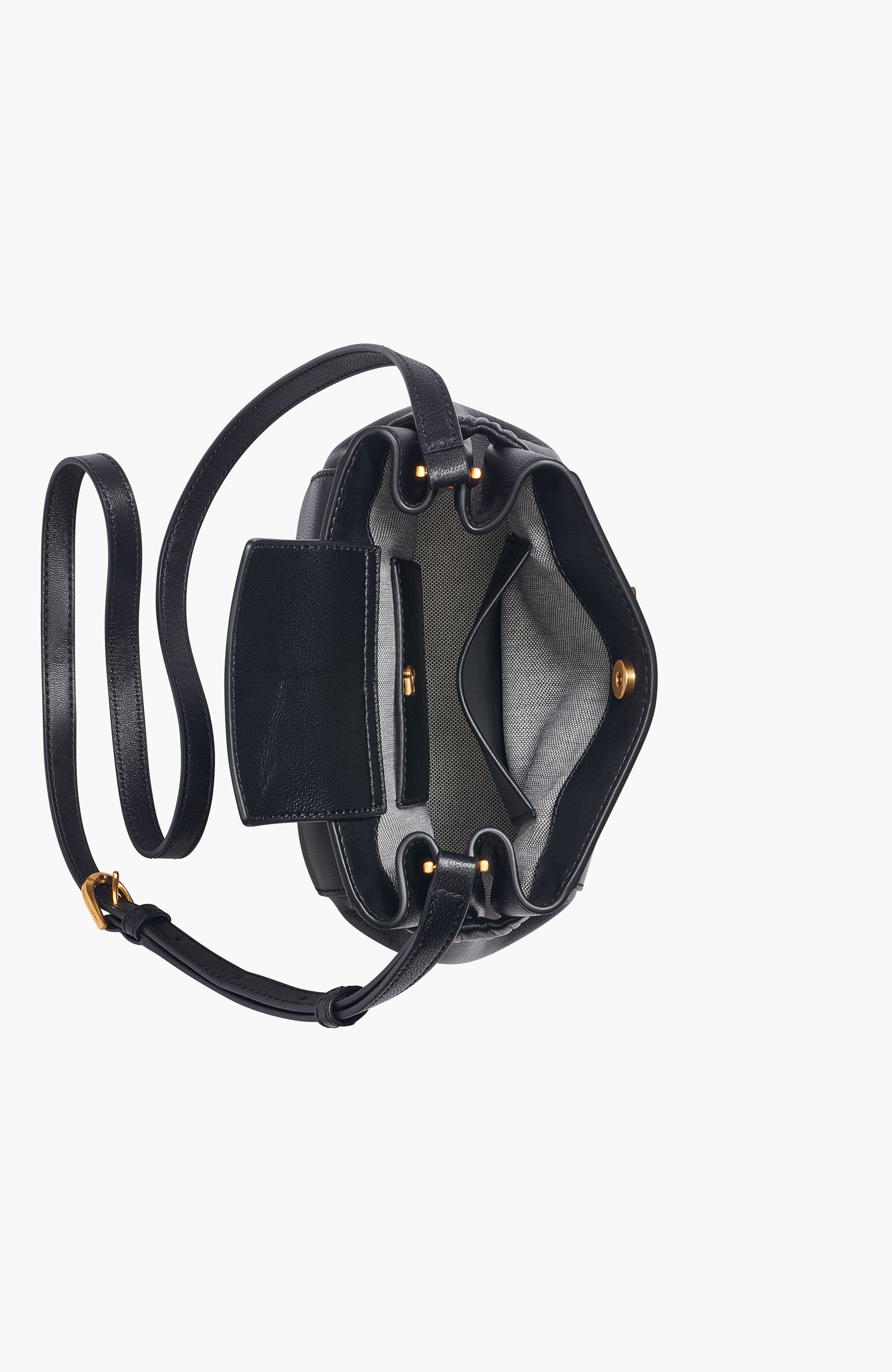 Donna Karan New York Gingham Crossbody, Alternate, color, Blk/Gold