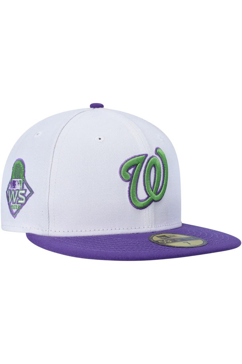 Men's New Era White Washington Nationals  Side Patch 59FIFTY Fitted Hat, Main, color, White