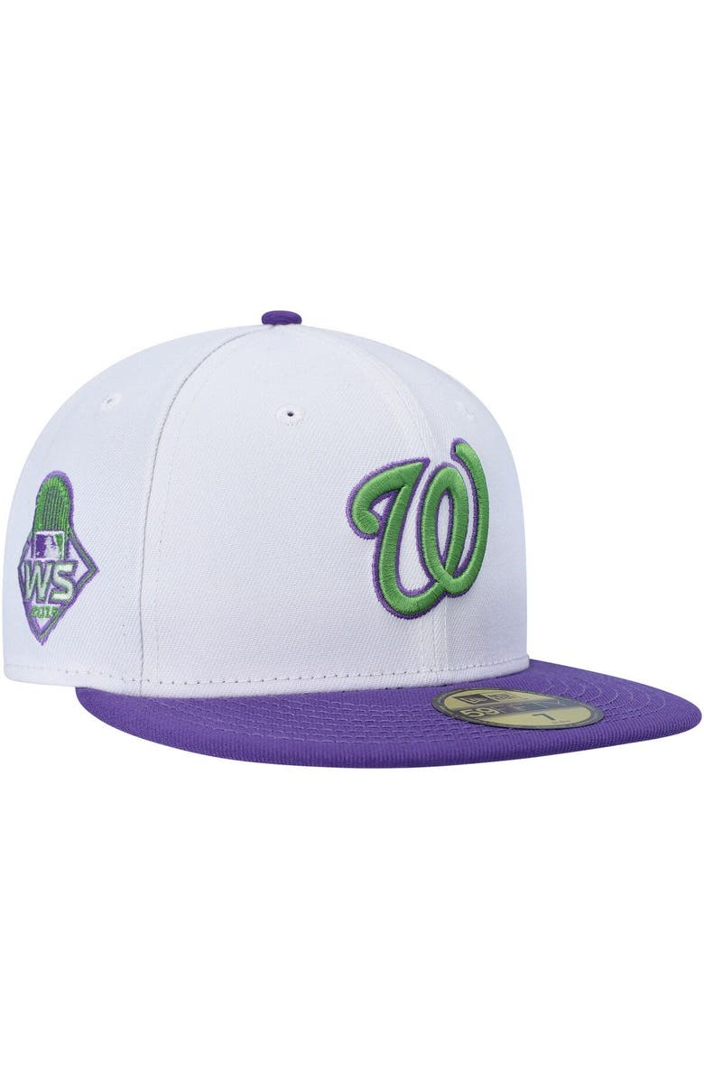 New Era Men's New Era White Washington Nationals Side Patch 59FIFTY Fitted Hat, Main, color, White