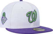 New Era Men's New Era White Washington Nationals  Side Patch 59FIFTY Fitted Hat