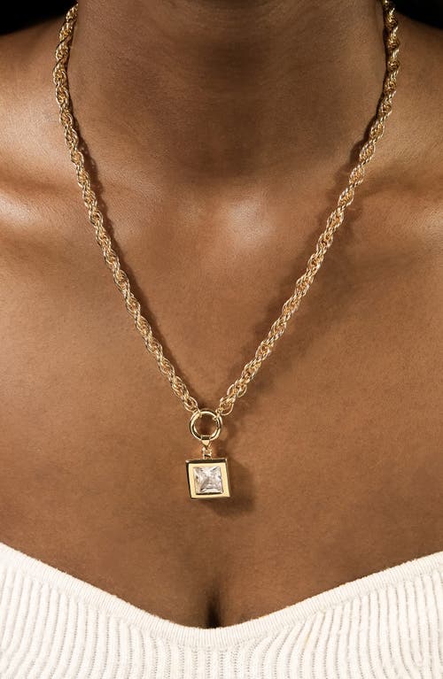 Sterling Forever Bess Square Cubic Zirconia Pendant Necklace