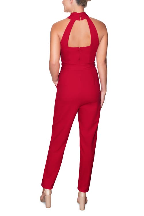 Rachel Rachel Roy Harland Crossover Halter Jumpsuit In Red