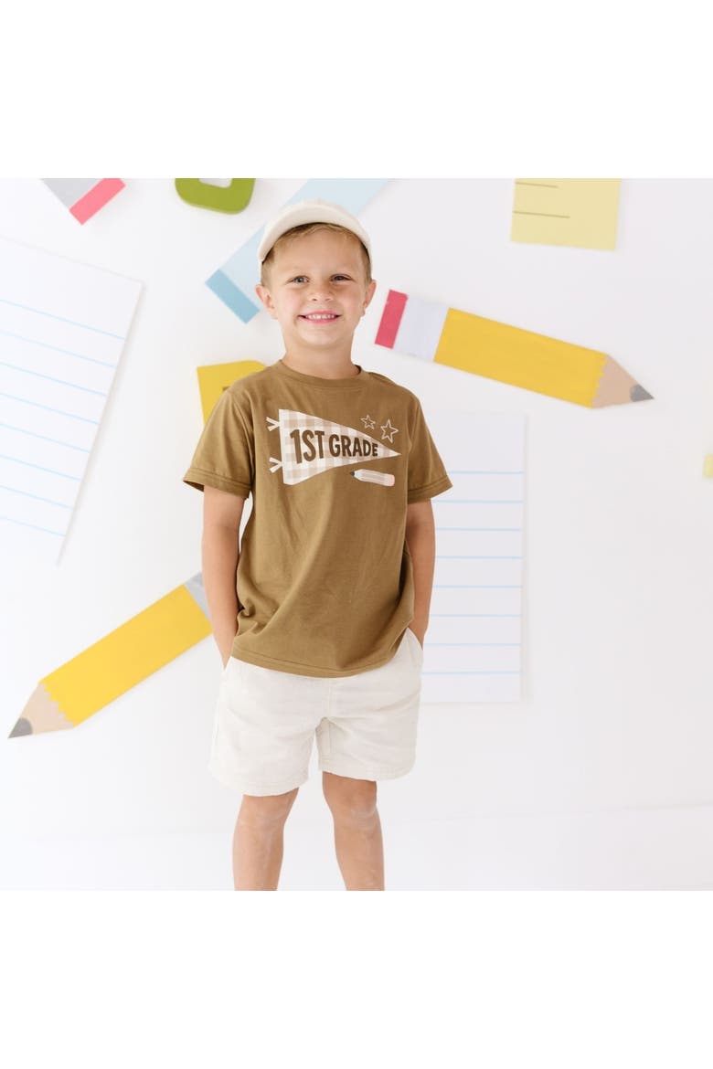 First Grade Pennant Short Sleeve T-Shirt, Alternate, color, Mocha