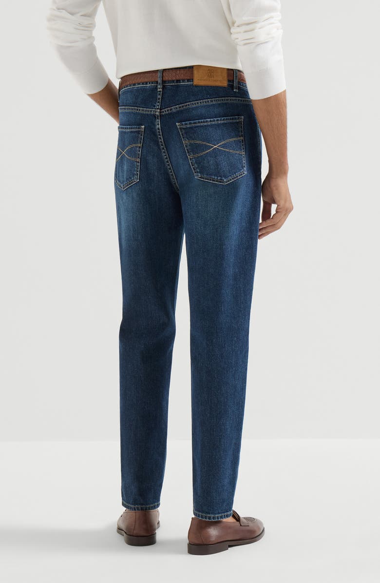 Brunello Cucinelli Traditional fit five-pocket trousers, Alternate, color, Denim