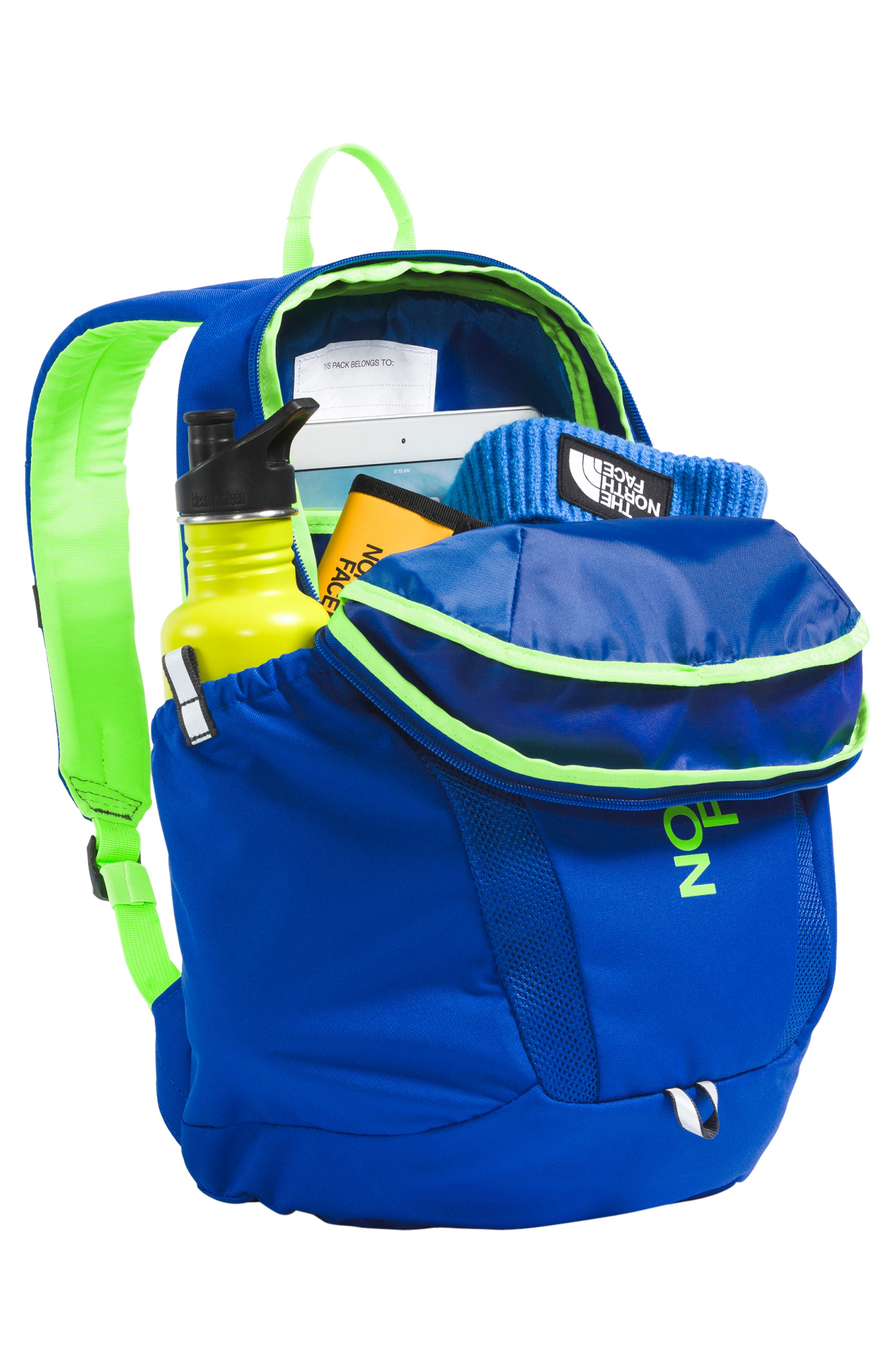 Kids' Youth Mini Recon Backpack, Alternate, color, TNF BLUE/ SAFETY GREEN