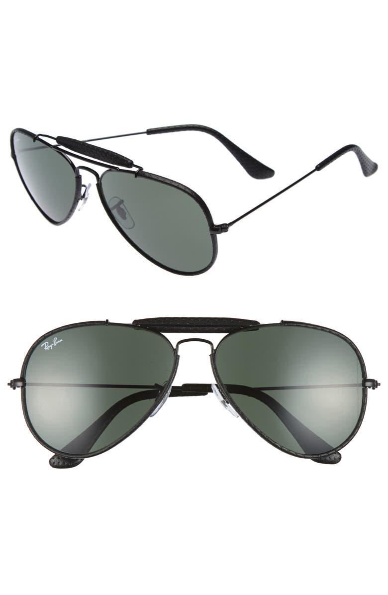 Ray-Ban Outdoorsman 58mm Aviator Sunglasses, Main, color, 