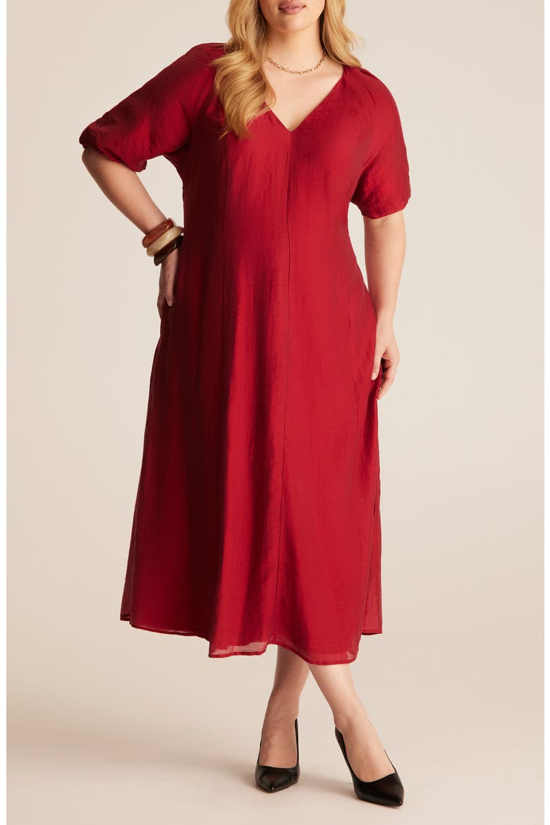 Adriella Midi Dress, Main, color, RASPBERRY