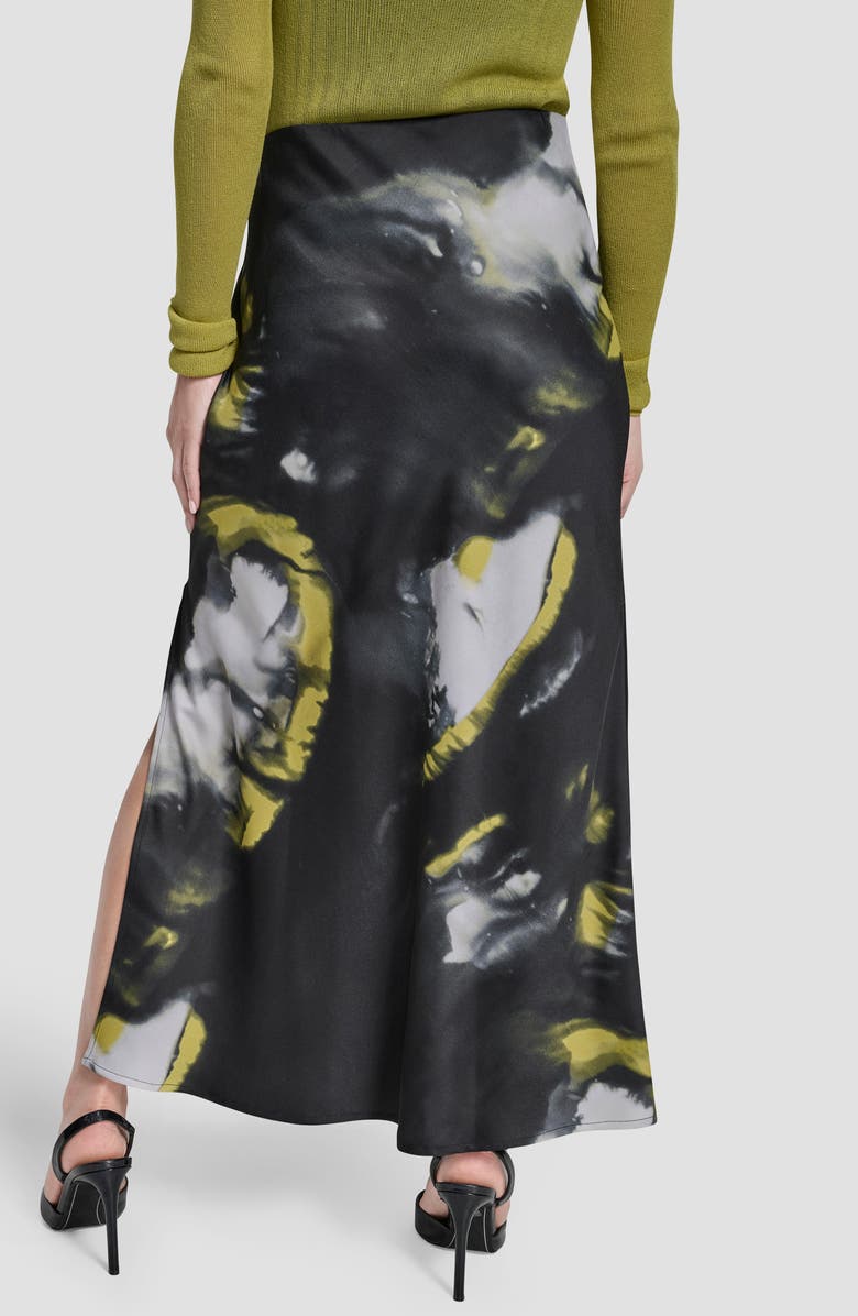 DKNY Printed Bias Cut Maxi Skirt, Alternate, color, Marbled Citronella