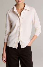 Vince Mixed Media Cashmere Cardigan