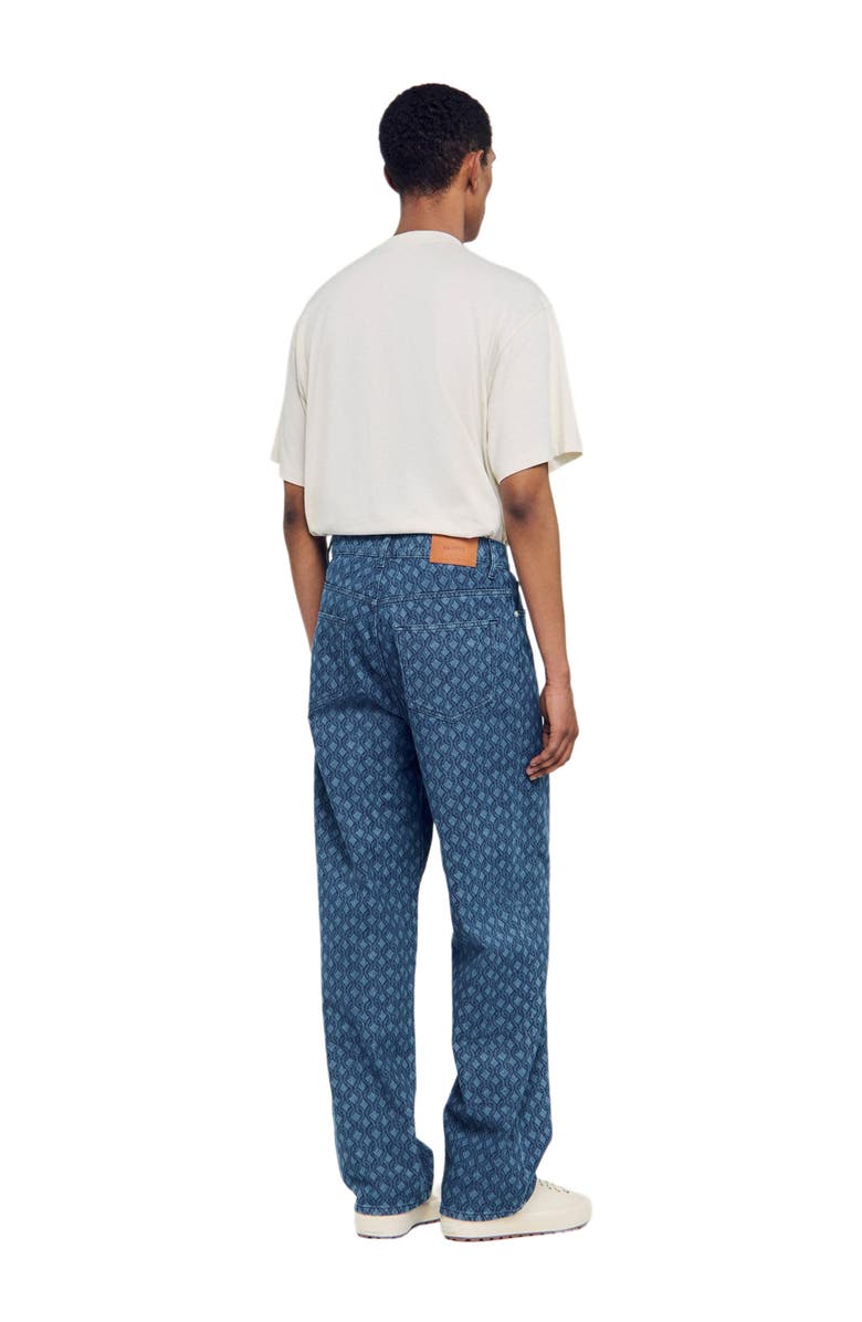SANDRO Rope pattern baggy jeans, Alternate, color, Raw-Denim