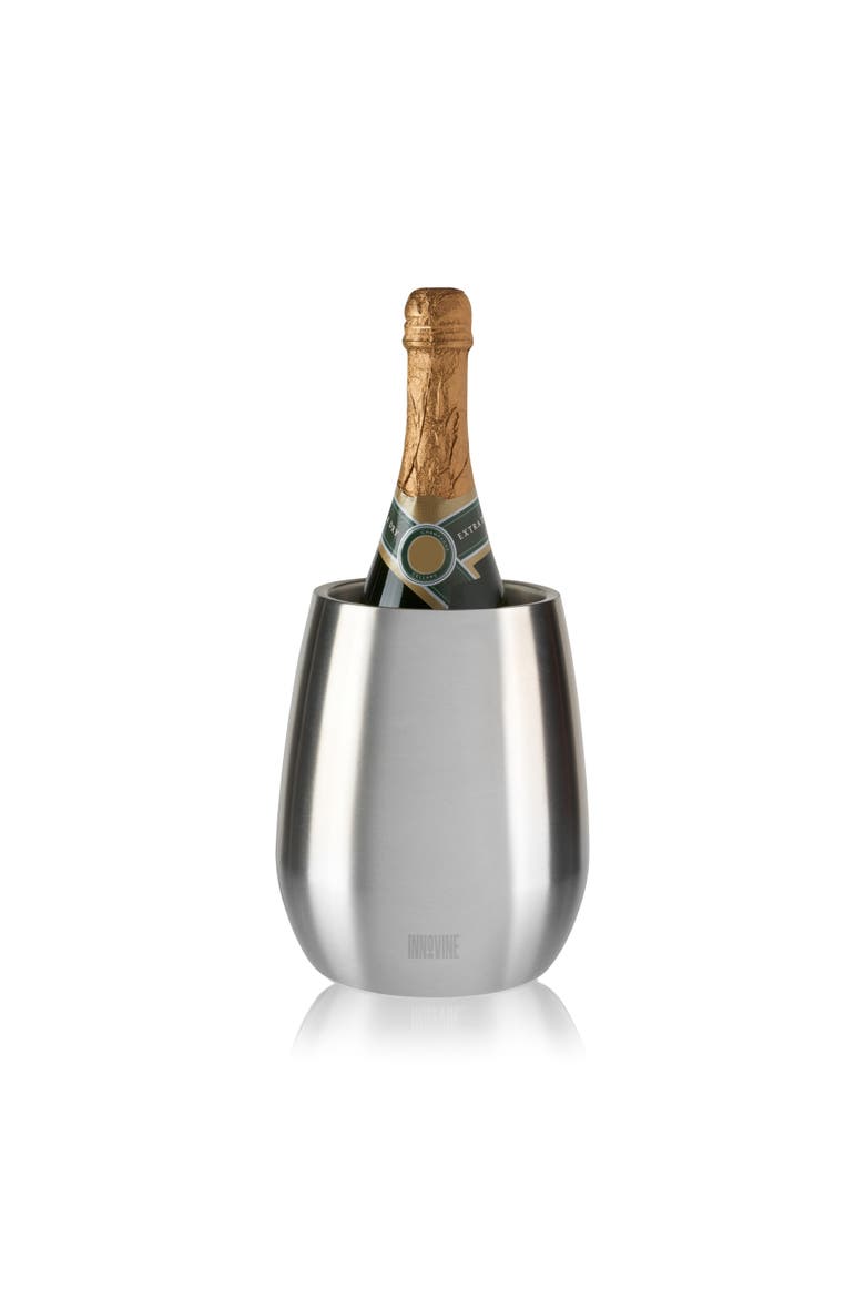 Wine Bottle Chiller Bucket, Alternate, color, Silver