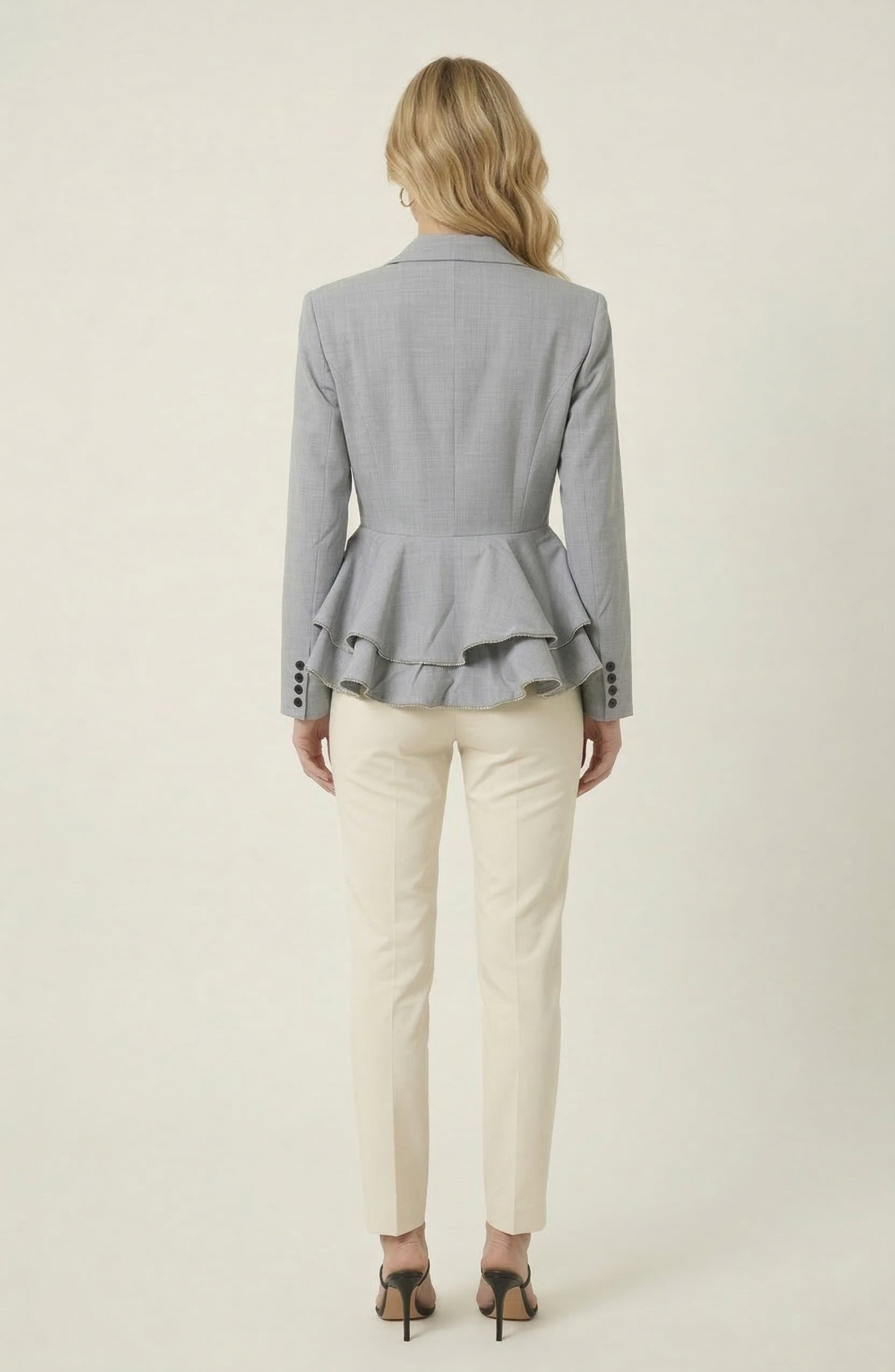 Double Breasted Tailored Peplum Blazer - image 2