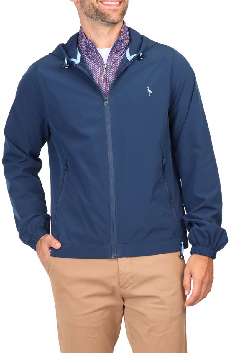 TailorByrd Hooded Golf Performance Jacket, Main, color, Navy