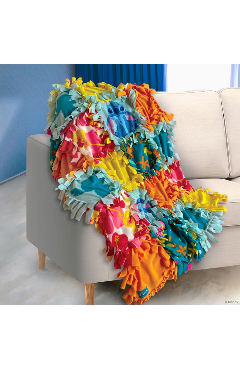 Fashion Angels Disney Stitch Nosew Blanket Kit Make 48" Throw, Kids 6+ Craft, Alternate, color, Multicolored