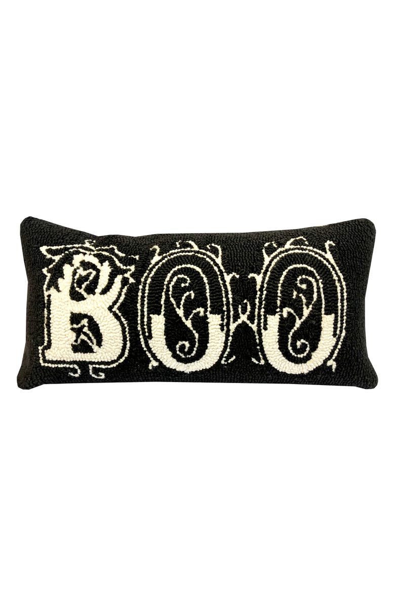 R16 HOME Embroidered Boo Throw Pillow, Main, color,