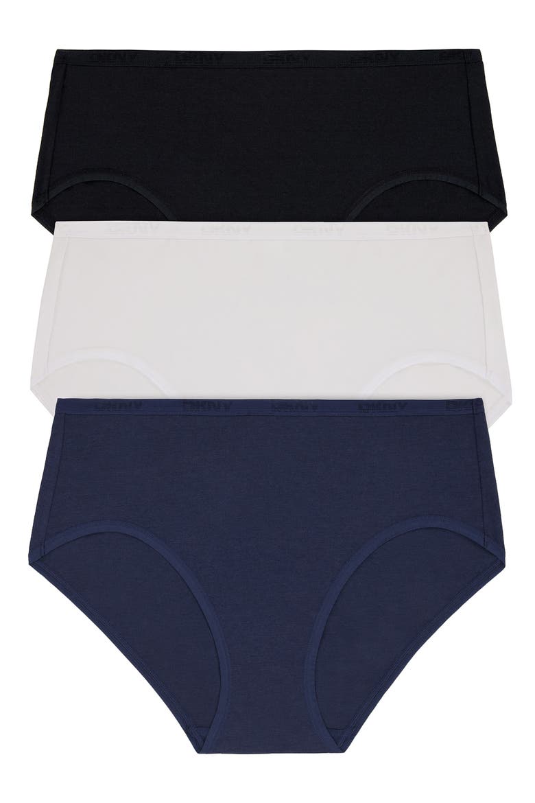 Cotton Blend Assorted 3-Pack Briefs, Main, color, BLACK/WHITE/NAVY
