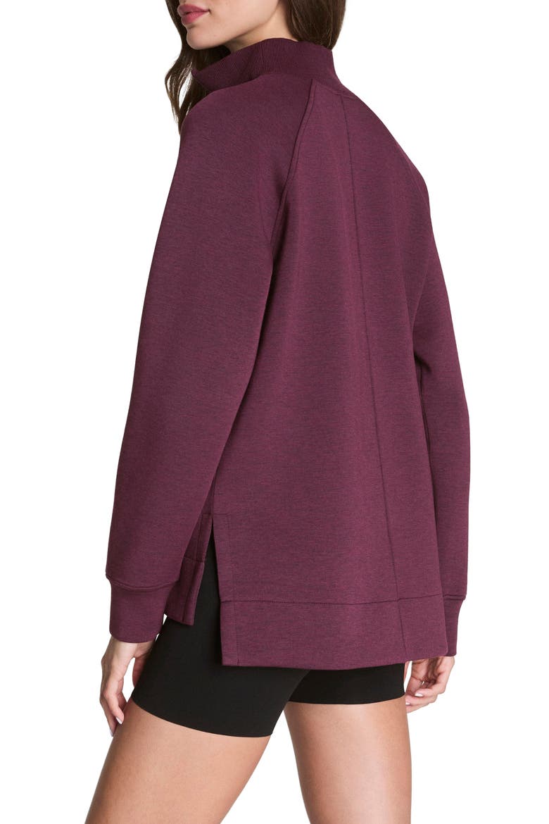 Air Essentials Brushed Half-Zip Sweatshirt, Alternate, color, PLUM BERRY HEATHER