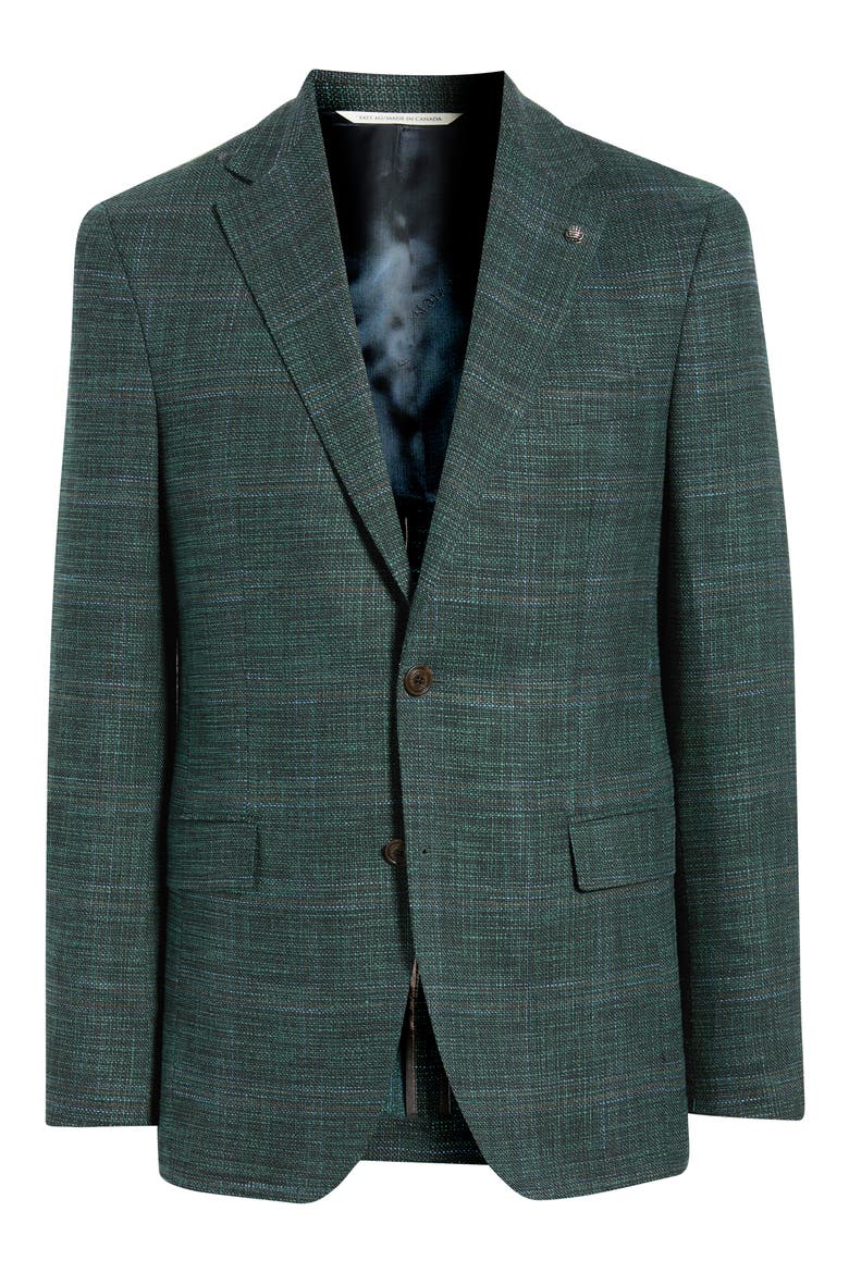 Midland Windowpane Sport Coat, Alternate, color, FOREST GREEN