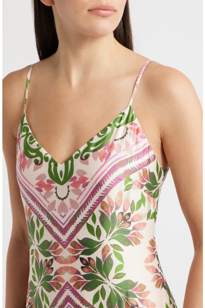 Print Tiered Sleeveless Maxi Dress, Alternate, color, VANILLA CREAM