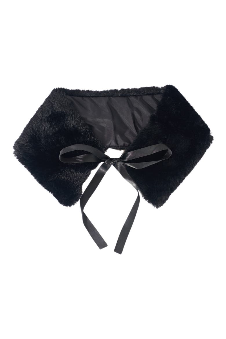 Norfolk Faux Fur Collar, Alternate, color, BLACK