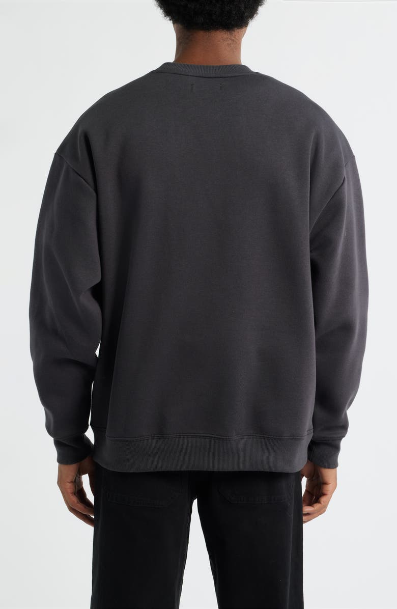BP. Oversize Fleece Crewneck Sweatshirt, Alternate, color, Black Faded
