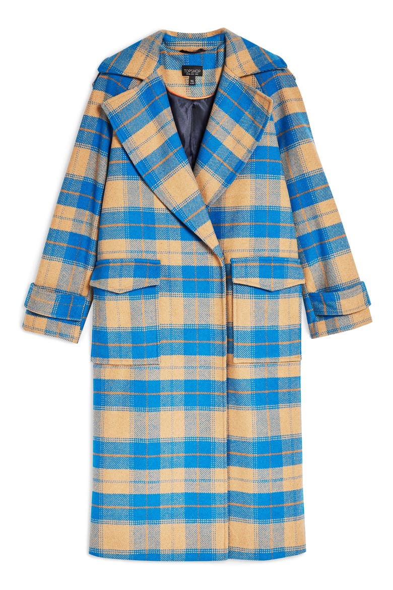 Vera Check Coat, Alternate, color, BLUE MULTI