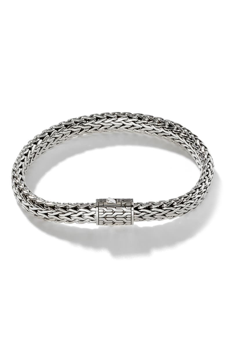 Icon Bracelet, Dark Silver, 6.5mm, Main, color, SILVER