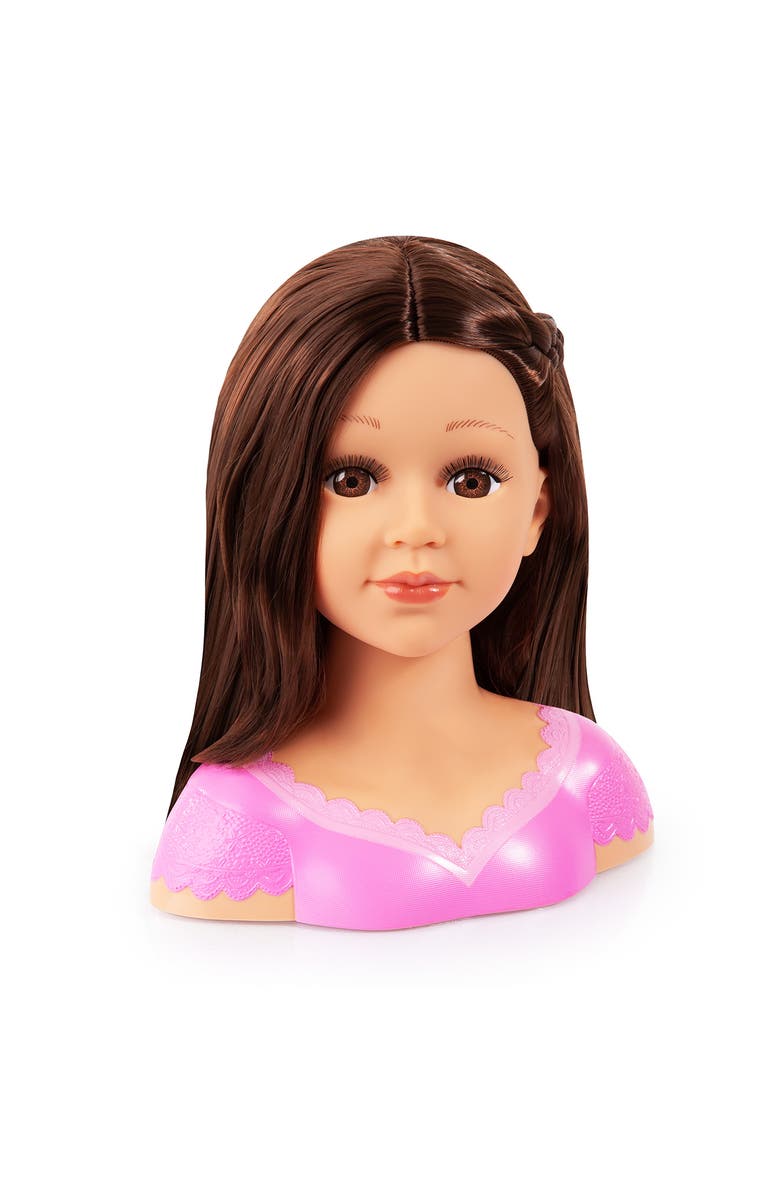 Bayer Design Charlene Super Model Make Up Head, Brunette with Make-Up and Stickers, Alternate, color, Multicolored