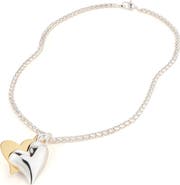JENNY BIRD Two Tone Twin Heart Pendant Necklace