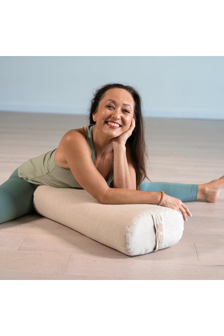 Kino MacGregor Standard Yoga Bolster Natural Linen, Alternate, color, NATURAL