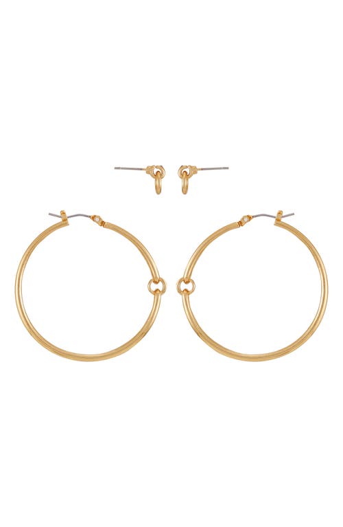 Vince Camuto Set Of 2 Doorknocker Stud & Hoop Earrings In Goldtone