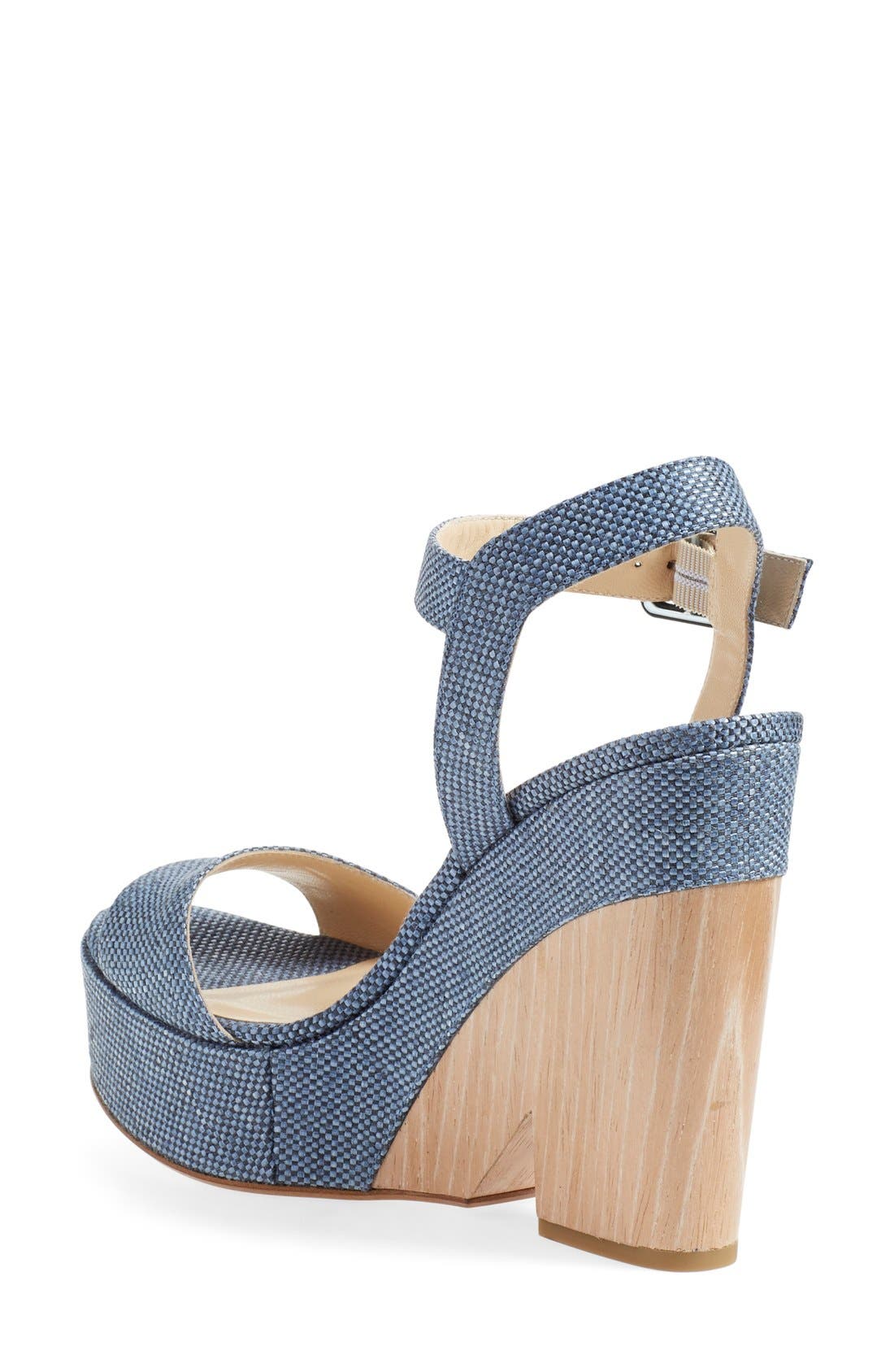 'Nico' Wedge Sandal, Alternate, color, NAVY FABRIC