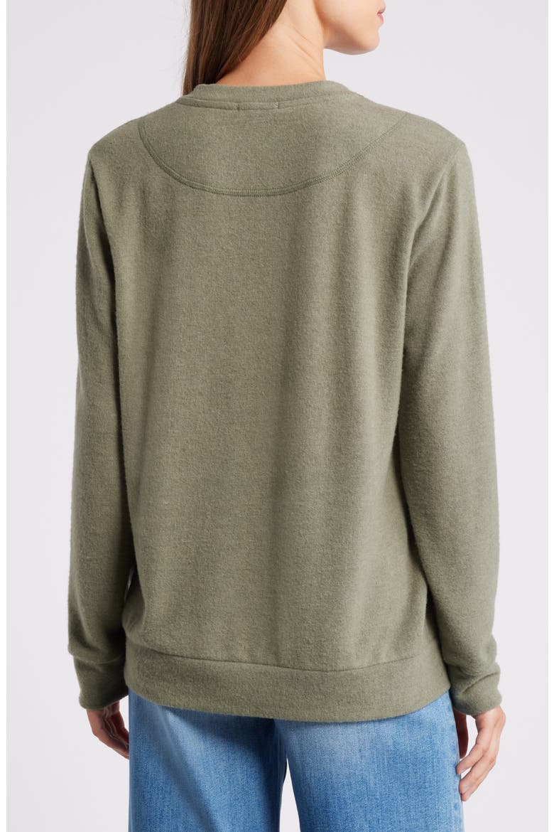 Crewneck Brushed Jersey Top, Alternate, color, OLIVE
