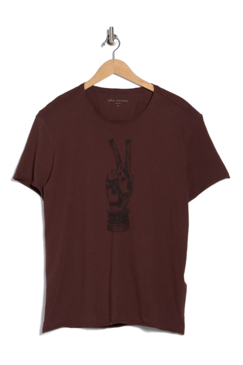 Royal Peace Raw Edge Cotton Graphic T-Shirt, Alternate, color, MERLOT