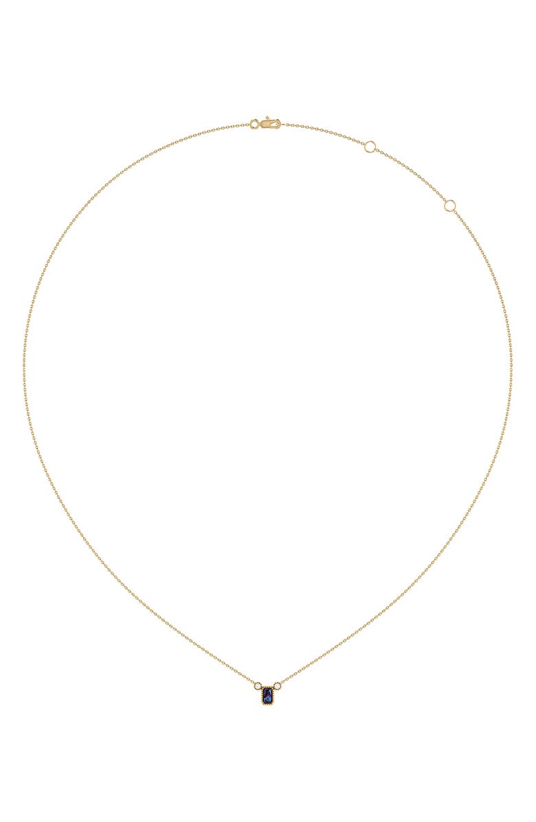 LuvMyJewelry La Vie Emerald Cut Alexandrite & Diamond Pendant Necklace - 0.04ct., Alternate, color, 14K Yellow Gold