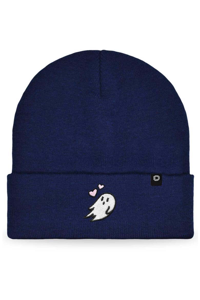 Heartly Ghost Beanie, Main, color, Navy Blue