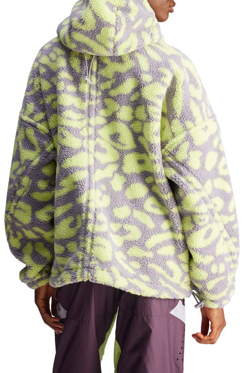 Adidas By Stella Mccartney Jacquard Fleece Jacket In Gray