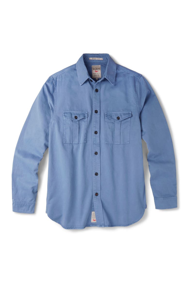 Cole Long Sleeve Twill Overshirt, Alternate, color, Blue