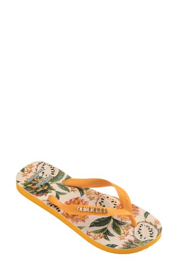 Havaianas X Farm Rio Fresh Fruit Flip Flop In Yellow