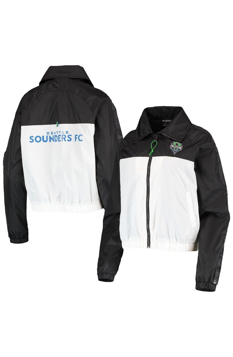 THE WILD COLLECTIVE Women's The Wild Collective Black Seattle Sounders FC Anthem Full-Zip Jacket, Main, color, Black