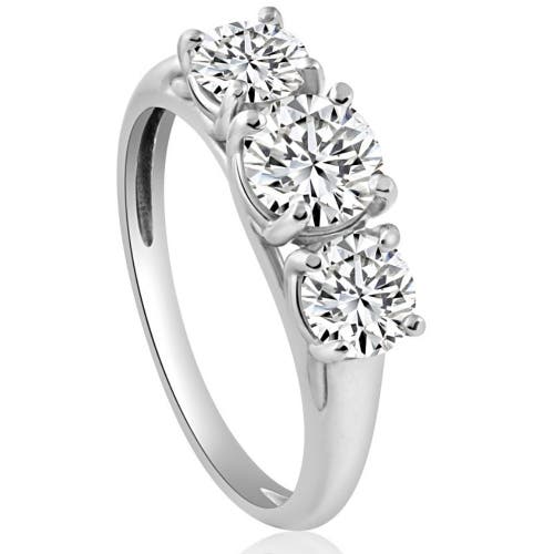 Bliss Diamond 1 3/4 Ct Three Stone Diamond Engagement Ring 10k Gold Lab Grown In 10k White Gold