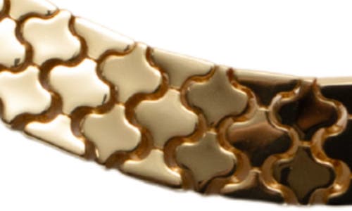 Argento Vivo Sterling Silver Gp Chunky Stampato Bracelet In Gold