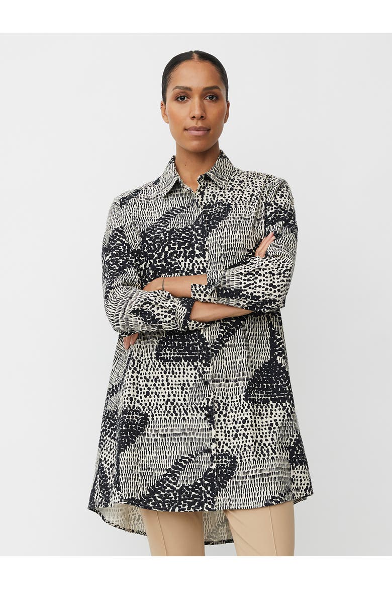 MaIngebeth Loose Fit Longline Shirt, Main, color, Black