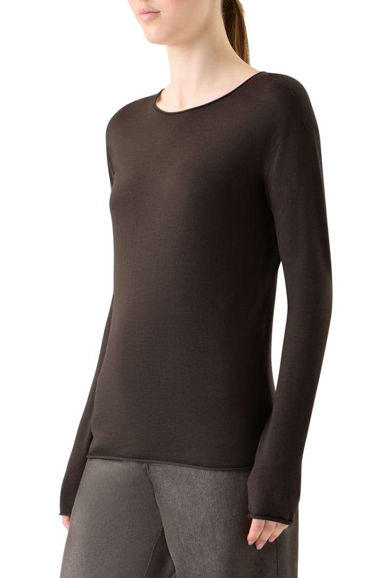 Wool Crewneck Top, Alternate, color, BARK