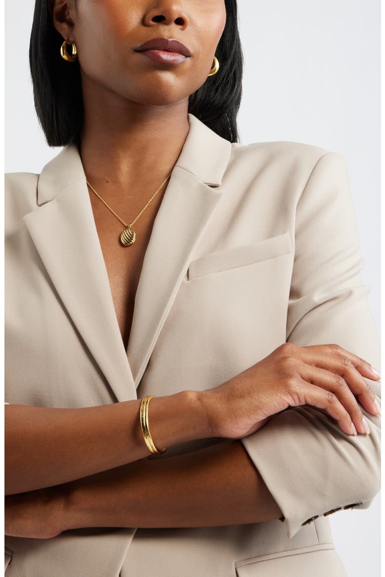 Demi Fine Smooth Hinge Bangle, Alternate, color, 14K GOLD PLATED